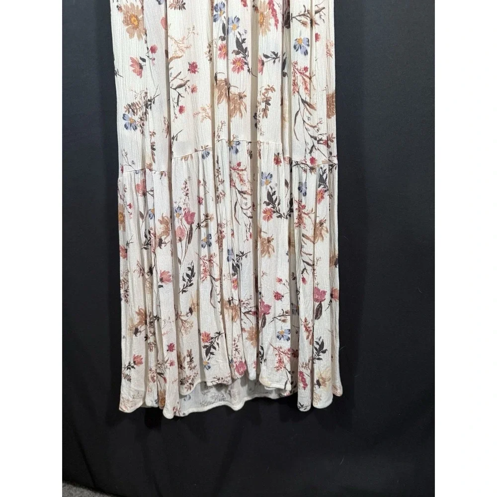 Abercrombie & Fitch Floral Maxi Sundress‎ Tie Neckline Buttons Flowy Womens S